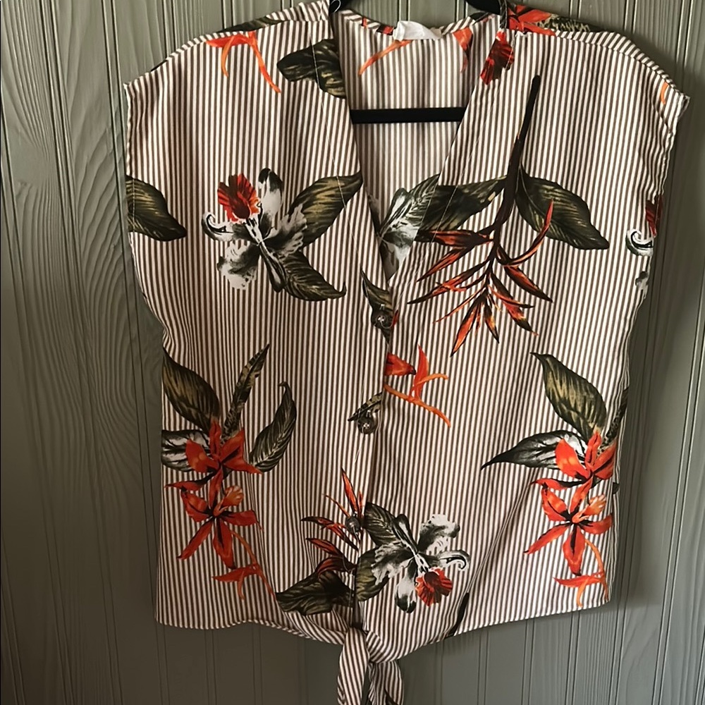 Floral Striped Women's Top